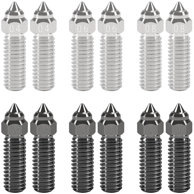 Main image of 12PCS 3D Printer K1 Nozzle Kit 0.4mm,0.6mm, 0.8mm,Copper Alloy Nozzles with Hardened Steel Nozzles 0.4mm 0.6mm 0.8mm Copper Alloy Nozzles for CR-M4 3D Printer K1, K1 MAX