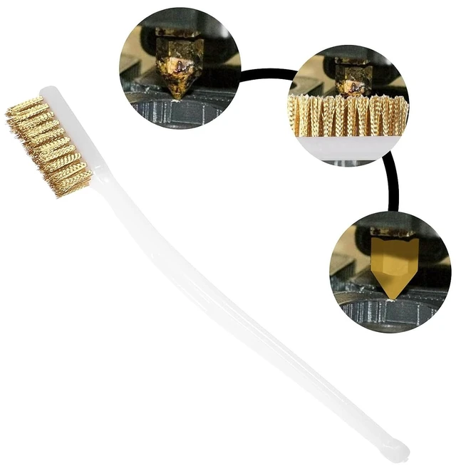 Alt view image 5 of 5 - 10pcs 3D Printer Nozzle Cleaning Copper Wire Toothbrush Tool Copper Brush Handle Hot Bed Cleaning Toothbrush
