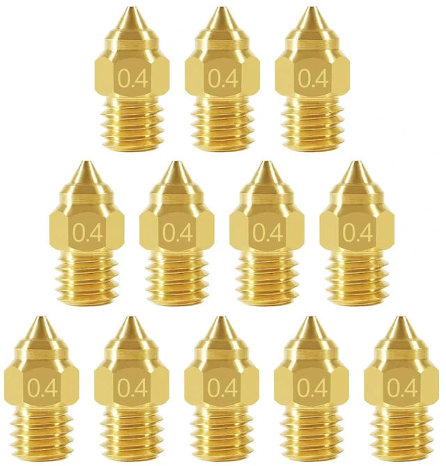 Main image of 12pcs CR-6 SE MK Brass Nozzle 0.4mm Upgrade for Ender-3 Serise/Ender-5 Series/Ender 3 Neo Seriesfor Sprite Extruder Nozzle/Ender 3 S1/Pro/Ender 3/V2/Pro/Max/CR-6 SE/MAX Nozzle