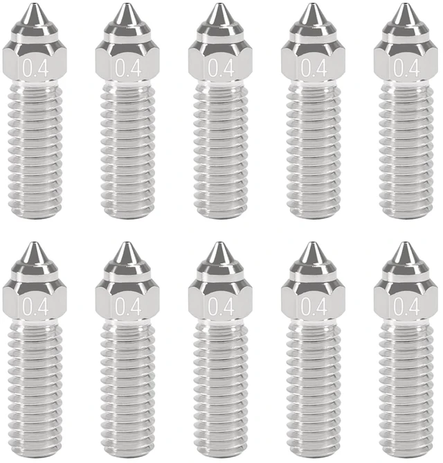 Main image of 10PCS Nickel Plating Copper Alloy Nozzles Kit, 3D Printer High Temperature and Wear Resistance 0.4mm Nozzles Nozzles Kit for K1, K1 Max