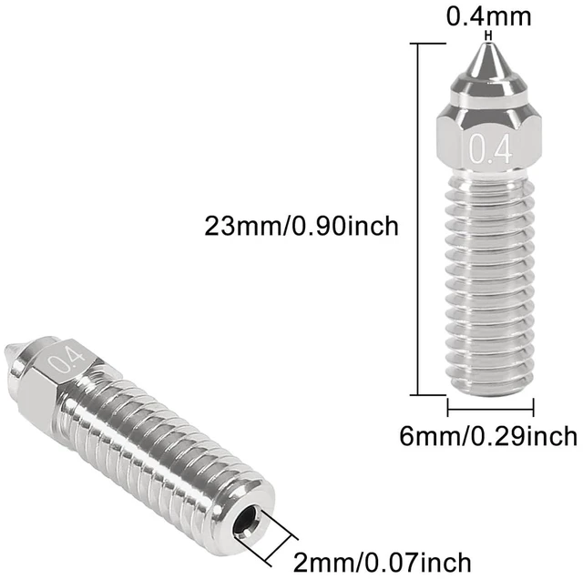 Alt view image 2 of 6 - 10PCS Nickel Plating Copper Alloy Nozzles Kit, 3D Printer High Temperature and Wear Resistance 0.4mm Nozzles Nozzles Kit for K1, K1 Max