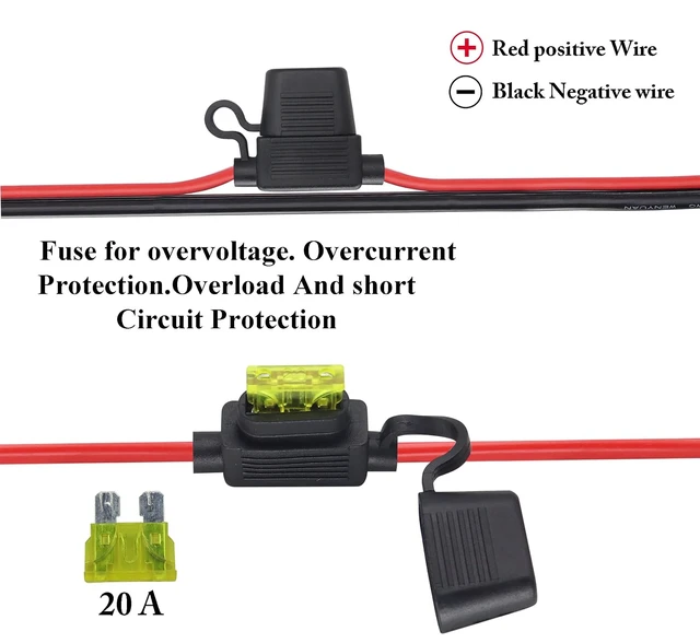 Alt view image 5 of 7 - 12AWG SAE Power Outlet Sidewall Port Adapter Cable with 20A Fuse,SAE Weatherproof Solar Panel Mount Flush Mount Connector Cable for Motorcycle Cars,Camp Trailer Solar Panels.(0.3M/2Pack)