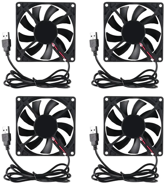 Main image of 4Pcs DC 80mm 5V USB Fan 3D Printer 80x80x15 5V USB Brushless Cooling Fan for 3D Printer PC CPU Computer Case Fan Cooler
