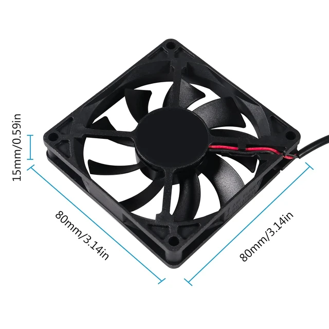 Alt view image 2 of 7 - 4Pcs DC 80mm 5V USB Fan 3D Printer 80x80x15 5V USB Brushless Cooling Fan for 3D Printer PC CPU Computer Case Fan Cooler