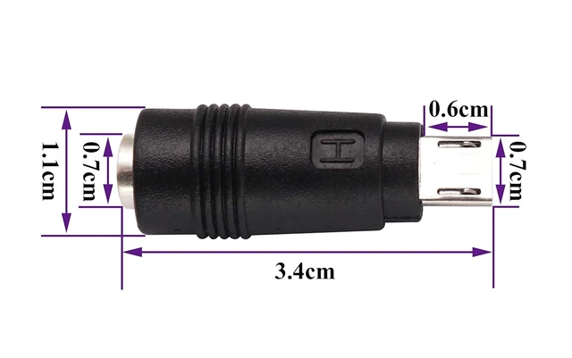 Alt view image 2 of 7 - Micro DC Power Adapter DC5.5x2.1mm to Micro USB 5V DC Power Supply Charging Cables Connector for Cellphone, Tablet,MP3 and Micro USB Device.(2Pack-Micro)