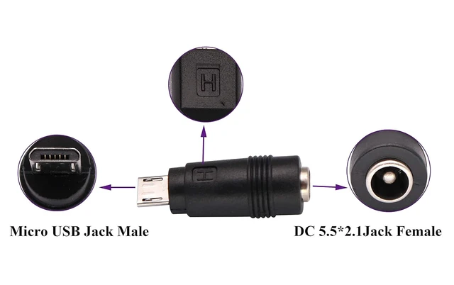Alt view image 4 of 7 - Micro DC Power Adapter DC5.5x2.1mm to Micro USB 5V DC Power Supply Charging Cables Connector for Cellphone, Tablet,MP3 and Micro USB Device.(2Pack-Micro)