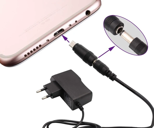 Alt view image 6 of 7 - Micro DC Power Adapter DC5.5x2.1mm to Micro USB 5V DC Power Supply Charging Cables Connector for Cellphone, Tablet,MP3 and Micro USB Device.(2Pack-Micro)