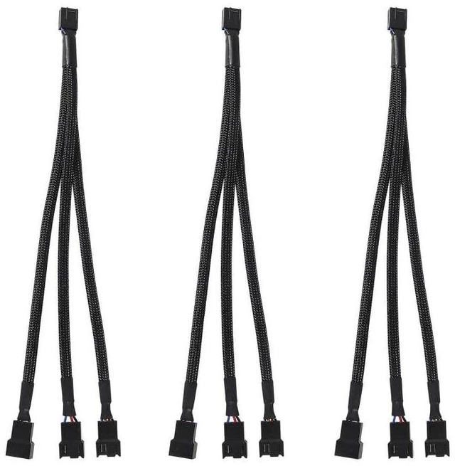Main image of 3CS 3 Way PWM Fan Splitter Cable,3 Way 4 Pin PC Fan Extension Cable, PWM Fan Extension Cable, for Computer ATX Case 4-Pin/3-Pin Cooling Fan Cable 11 inch