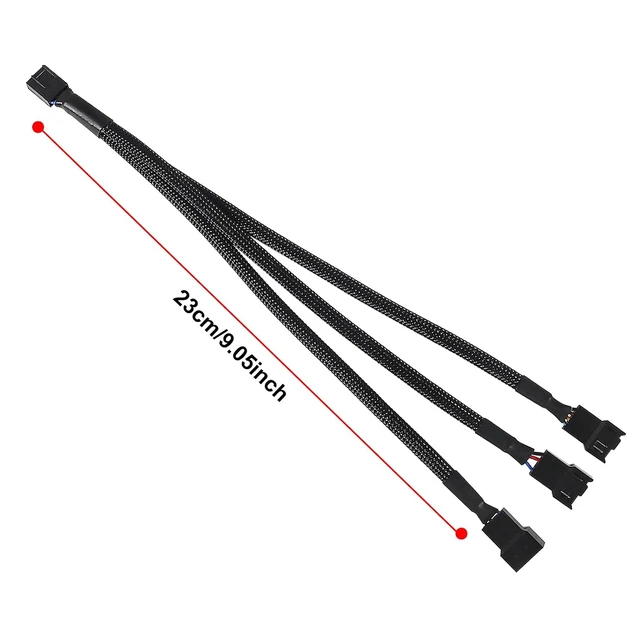 Alt view image 2 of 7 - 3CS 3 Way PWM Fan Splitter Cable,3 Way 4 Pin PC Fan Extension Cable, PWM Fan Extension Cable, for Computer ATX Case 4-Pin/3-Pin Cooling Fan Cable 11 inch