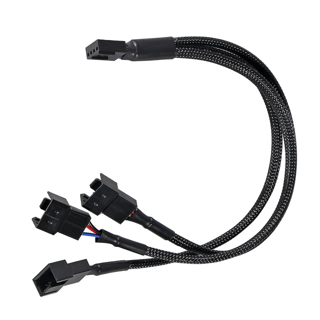Alt view image 7 of 7 - 3CS 3 Way PWM Fan Splitter Cable,3 Way 4 Pin PC Fan Extension Cable, PWM Fan Extension Cable, for Computer ATX Case 4-Pin/3-Pin Cooling Fan Cable 11 inch