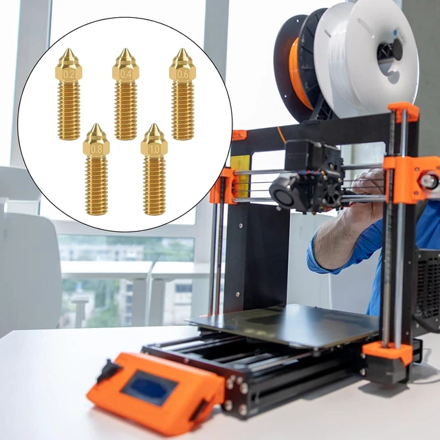 Alt view image 6 of 7 - 12PCS Brass 3D Printer K1 Nozzle Kit 0.2mm,0.4mm, 0.6mm, 0.8mm, 1.0mm for CR-M4 3D Printer K1, K1 MAX