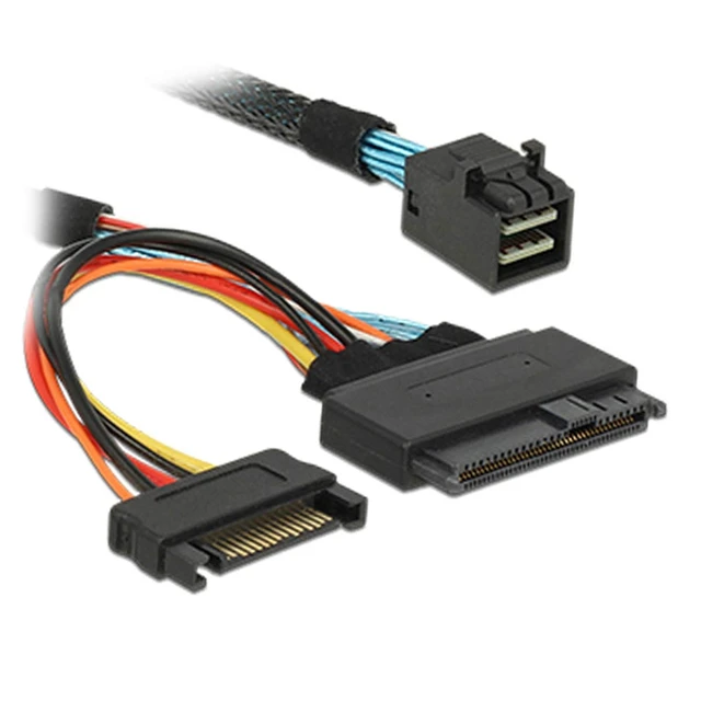 Alt view image 5 of 7 - U.2 U2 SFF-8639 NVME PCIe SSD Cable for Mainboard Intel SSD 750 p3600 p3700 M.2 SFF-8643 Mini SAS HD