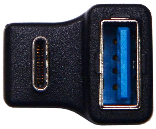 Alt view image 5 of 7 - 180 Degree Up & Down Angled Type-C USB-C OTG to USB 3.0 Female Extension Adapter for Cell Phone & Tablet