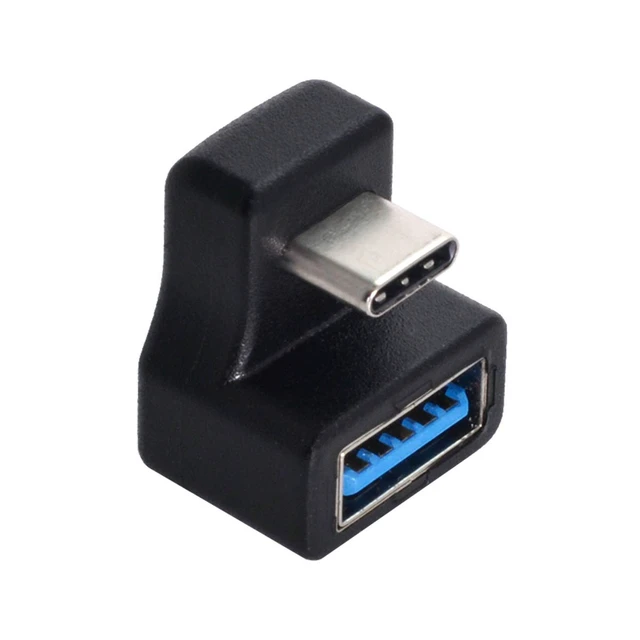 Alt view image 7 of 7 - 180 Degree Up & Down Angled Type-C USB-C OTG to USB 3.0 Female Extension Adapter for Cell Phone & Tablet