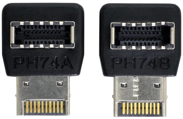 Main image of Cablecc 2pcs USB 3.1 Front Panel Header Male to Female Type-E Motherboard Extension Data Adapter