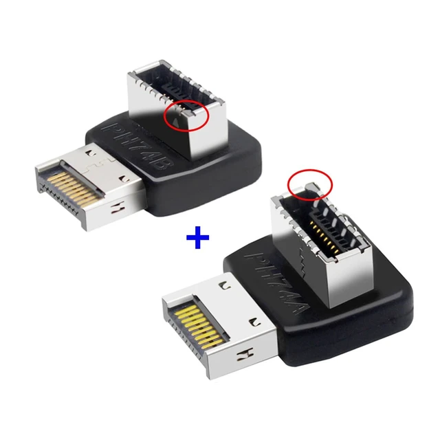 Alt view image 3 of 7 - Cablecc 2pcs USB 3.1 Front Panel Header Male to Female Type-E Motherboard Extension Data Adapter