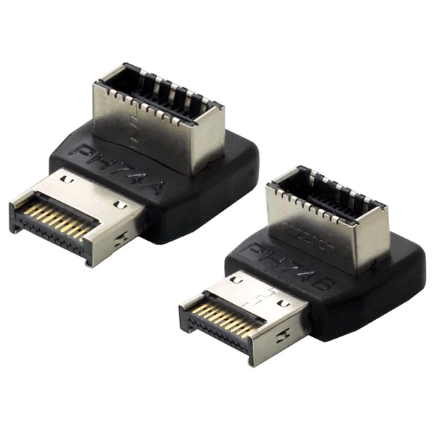 Alt view image 2 of 7 - Cablecc 2pcs USB 3.1 Front Panel Header Male to Female Type-E Motherboard Extension Data Adapter