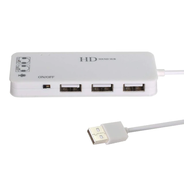 Alt view image 3 of 6 - USB2.0 to 3 Ports HUB & Audio 3.5mm Microphone CTIA OMTP for Laptop Computer