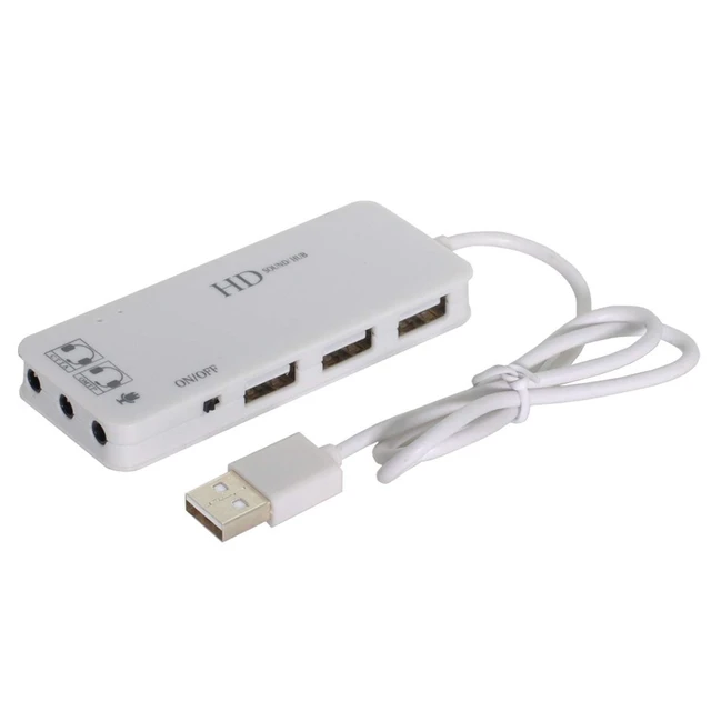 Alt view image 4 of 6 - USB2.0 to 3 Ports HUB & Audio 3.5mm Microphone CTIA OMTP for Laptop Computer