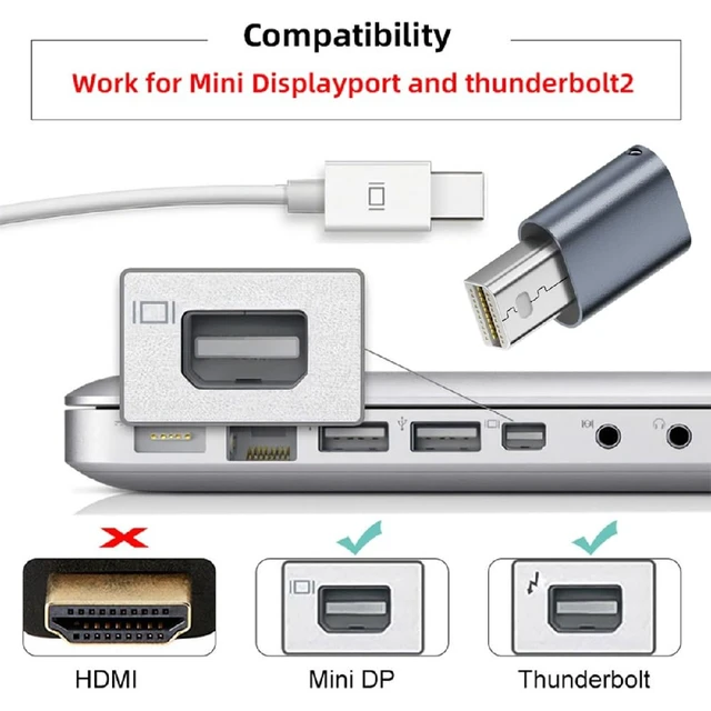 Alt view image 3 of 7 - Mini-DP Virtual Display 4K@17hz Adapter Mini Displayport Dummy Plug Headless Ghost Emulator with LED Light Blue