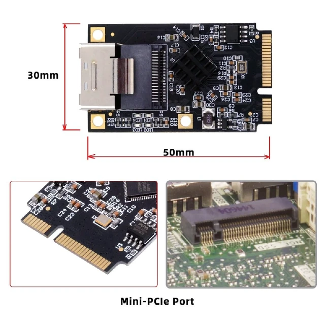 Alt view image 3 of 7 - MINI PCI-E Male to Mini SAS SFF-8087 Female 4 SATA Disk SATA 3.0 Protocol 6Gbps Converter for SSD
