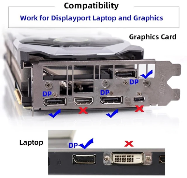 Alt view image 7 of 7 - DP Virtual Display 4K@17hz Adapter Displayport Dummy Plug Headless Ghost Emulator 4K@17hz with Blue LED Light
