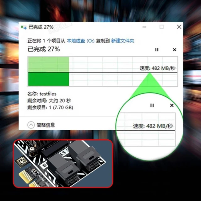 Alt view image 7 of 7 - PCIE 4.0 4X to Dual SFF8643 8-Port SATA 3.0 6Gbps Storage Expansion Adapter Card