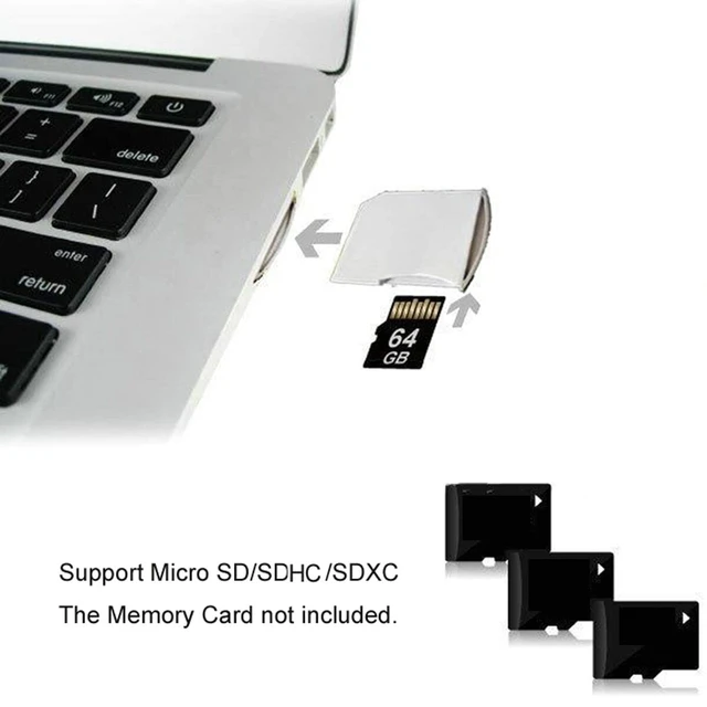 Alt view image 6 of 6 - Micro SD TF to SD Card Kit Mini Adaptor for Extra Storage Air/Pro/Retina White