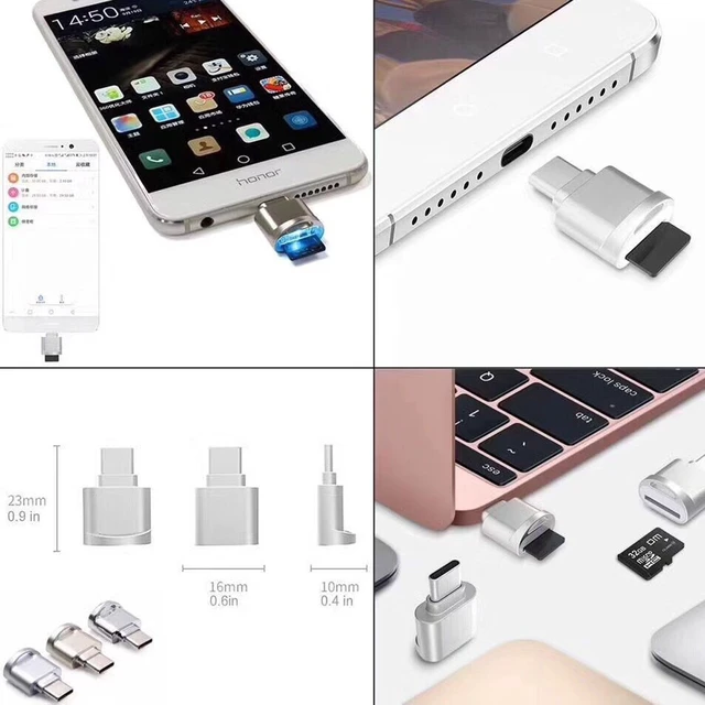 Alt view image 6 of 7 - 2pcs USB 2.0 Type C USB-C to Micro SD SDXC TF Card Reader Adapter for Cell Phone