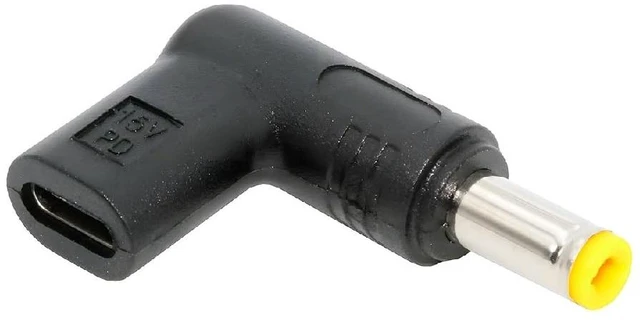 Main image of 90 Degree Angled USB-C Female to DC 15V 5.5x2.5mm Plug PD Trigger Emulator Adapter