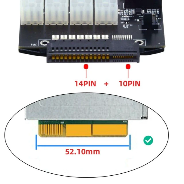 Alt view image 2 of 7 - 14+10Pin Flex Slot Server Power Board to 16x6Pin Power Supply Board for CHIA ETH BTC Mining Miner