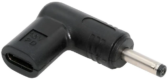 Main image of 90 Degree Angled USB-C Female to DC 15V 3.5x1.3mm Plug PD Trigger Emulator Adapter