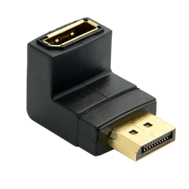 Main image of Down Angled 90 Degree DisplayPort Male to Female Extension Adapter 4K 60hz
