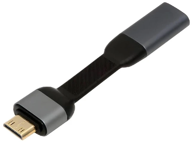Main image of Ultra Slim Flat USB-C Type-C Host Female to Mini HDMI Sink Male 4K 60hz HDTV Cable Adapter 1080p for Laptop Tablet Phone 88mm Included Connector