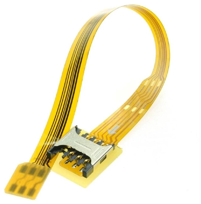 Main image of Micro SIM Card to Nano SIM Kit Male to Female Extension Soft Flat FPC Cable Extender 10cm