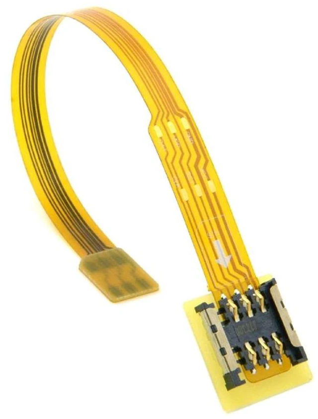 Alt view image 2 of 7 - Micro SIM Card to Nano SIM Kit Male to Female Extension Soft Flat FPC Cable Extender 10cm