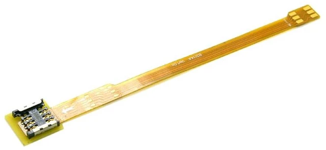 Alt view image 5 of 7 - Micro SIM Card to Nano SIM Kit Male to Female Extension Soft Flat FPC Cable Extender 10cm
