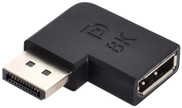 Main image of DisplayPort 1.4 Male to DP Female Angled Adapter Ultra-HD UHD for Video PC Laptop Monitor 8K 60hz 4K 144hz 7680 * 4320 High-Speed Bandwidth