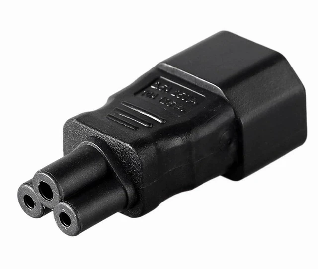 Main image of IEC 320 Adapter 3 Poles Socket C14 to Cloverleaf Plug Micky C5 Straight Extension Power Adapter