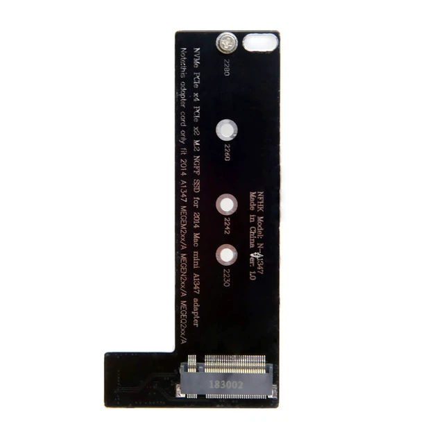 Alt view image 7 of 7 - M.2 NGFF M-Key NVME SSD Convertor Card for 2014 MacBook Mini A1347 MEGEN2 MEGEM2 MEGEQ2