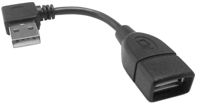 Main image of Type USB 2.0 Type-A Male Left Angled to USB Female 90 Degree Type Extension Cable 10cm
