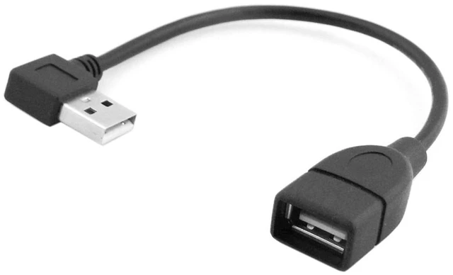 Main image of Type USB 2.0 Type-A Male Left Angled to USB Female 90 Degree Type Extension Cable 20cm