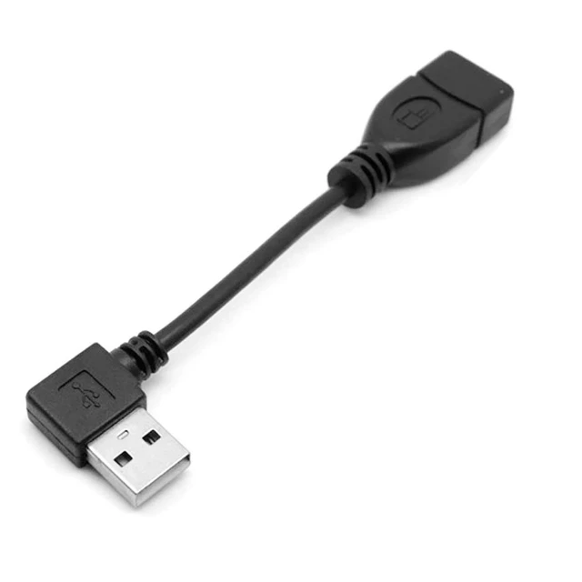 Alt view image 4 of 6 - 2pcs/Set Type USB 2.0 Type-A Male Left & Right Angled to USB Female 90 Degree Type Extension Cable 10cm