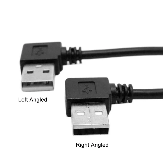 Alt view image 2 of 6 - 2pcs/Set Type USB 2.0 Type-A Male Left & Right Angled to USB Female 90 Degree Type Extension Cable 10cm