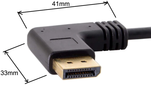 Alt view image 3 of 7 - Left Angled DP DisplayPort 90 Degree to Mini DP DisplayPort Female Cable for Displays Monitors