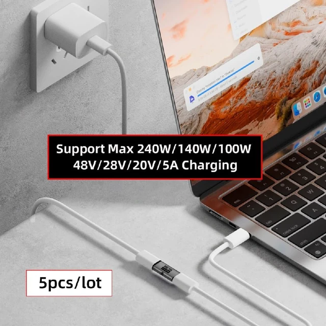 Alt view image 4 of 7 - 5pcs/lot 240W 80Gbps USB5.0 Female to Female Extension Adapter with 16K 8K 5K Output Compatible with USB4.0 Thunderbolt3/4/5