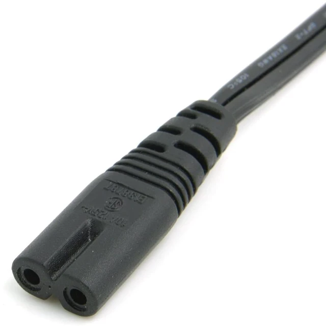 Alt view image 5 of 6 - IEC 60320 C8 Plug to C7 Receptacle Male to Female Extension Power Supply Main Adapter Cable 30cm