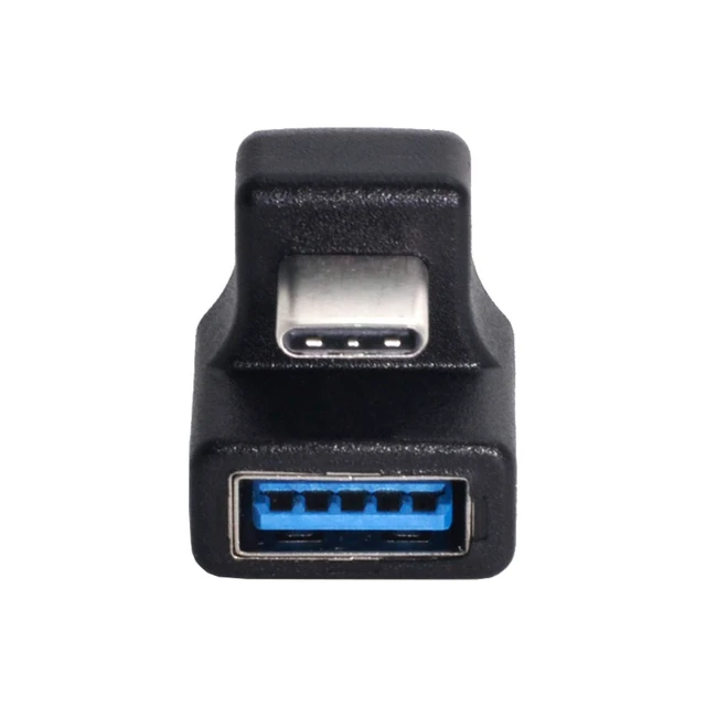 Alt view image 3 of 7 - 180 Degree Up & Down Angled Type-C USB-C OTG to USB 3.0 Female Extension Adapter for Cell Phone & Tablet