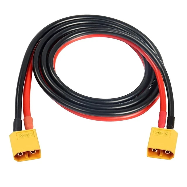 Alt view image 7 of 7 - 12AWG XT60 Extension Cable Male to Male Connector for RC Battery Portable Power Station Solar Panel 50cm
