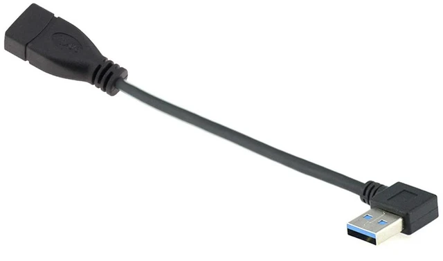 Main image of USB 3.0 Type-A Male to USB 3.0 Type-A Female Extension Cable 20cm 5Gbps 90 Degree (Left Angled)